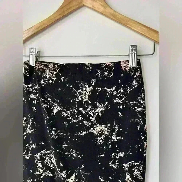 H&M Basic Womens Black Brown Tie Dye  Cotton Midi Pencil Grunge Punk Skirt XS - Picture 5 of 7